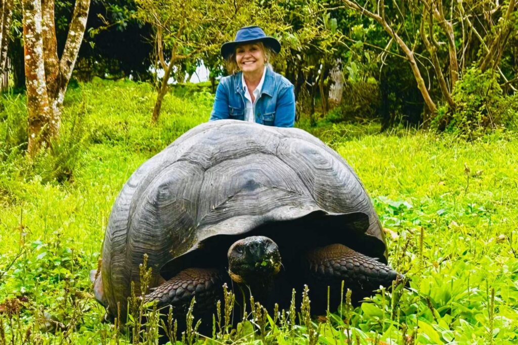 Founder, Judy with a Tortoise